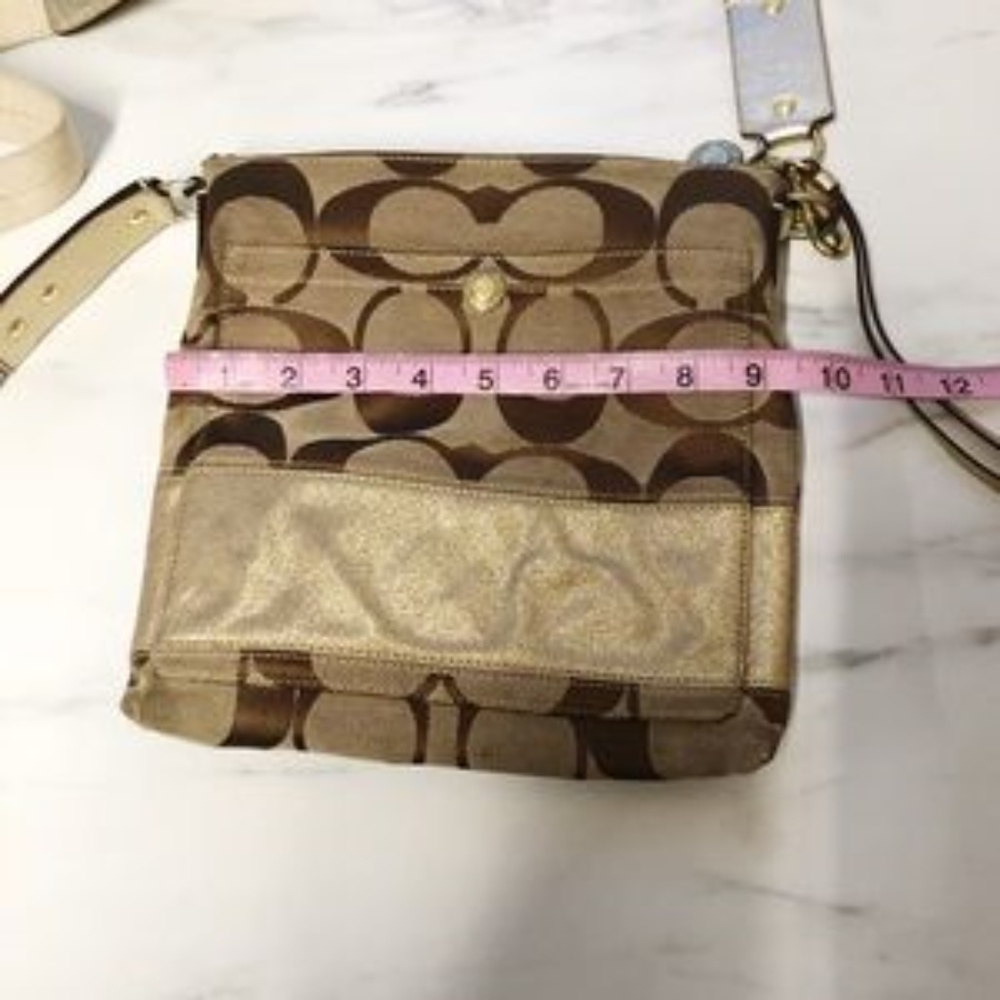 Coach Signature Zip File Crossbody Purse Handbag - Picture 4 of 8
